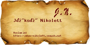 Jáksó Nikolett névjegykártya
