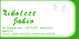 nikolett jakso business card